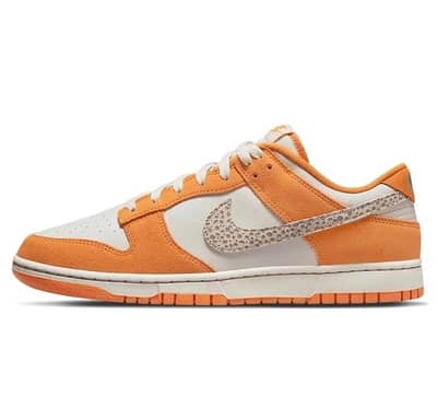 Brand New Nike Dunk Low safari swoosh Orange & White