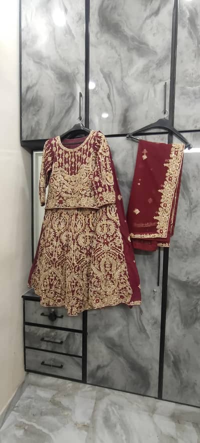 LUXURY MAROON BRIDAL LEHENGA