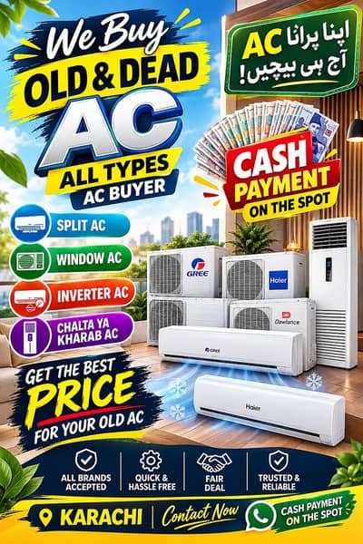 Old AC Buyer/Used AC Purchaser/Window Split Inverter/AC Buyer Scrap