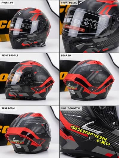 Scorpion EXO Modular Helmet (Matte Black & Red)