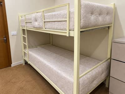 Iron Bunk Bed With poshish Off-white colour Without Mattress