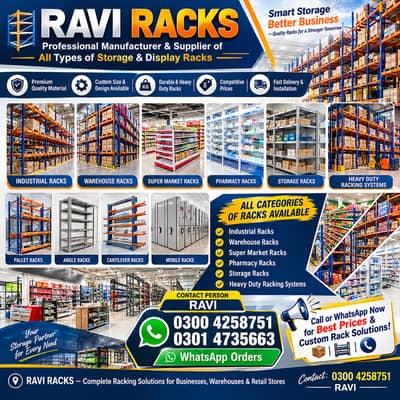 Racks - Super Store Rack - Pharmacy Rack - Warehouse Rack - Steel Rack
