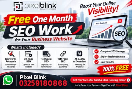 FREE 1-MONTH SEO GROWTH PLAN -  SEO IMPLEMENTATION absolutely FREE