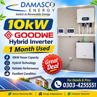 10kW GoodWe Hybrid Solar Inverter | 1 Month Used