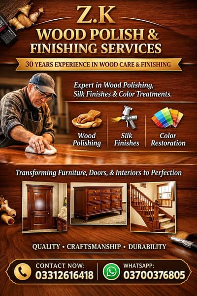 Wood Polish & Furniture Polish Service/ deco paint / wood paint