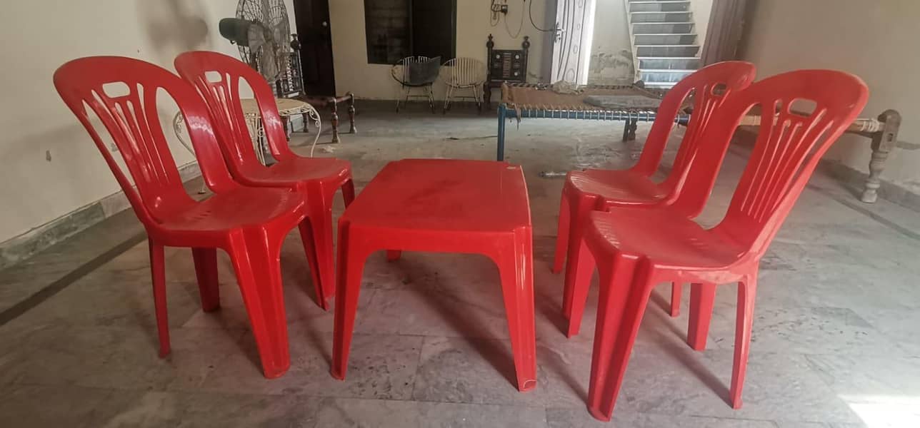 Plastic Table with 4 Chairs 1