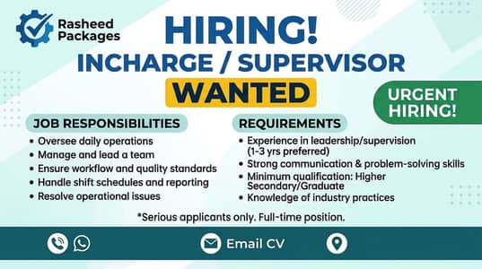In-charge (Supervisor)
