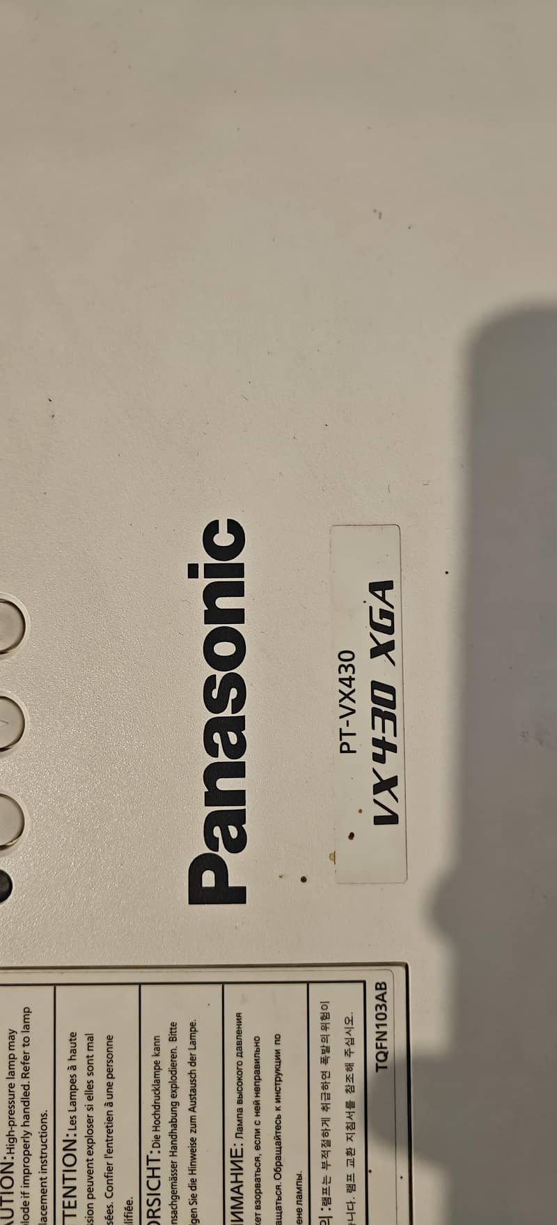 panasonic projector pt vx430 0