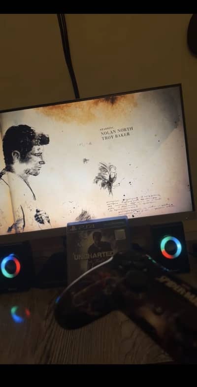 with full setup of gaming ps4 slim withi original controller monitor