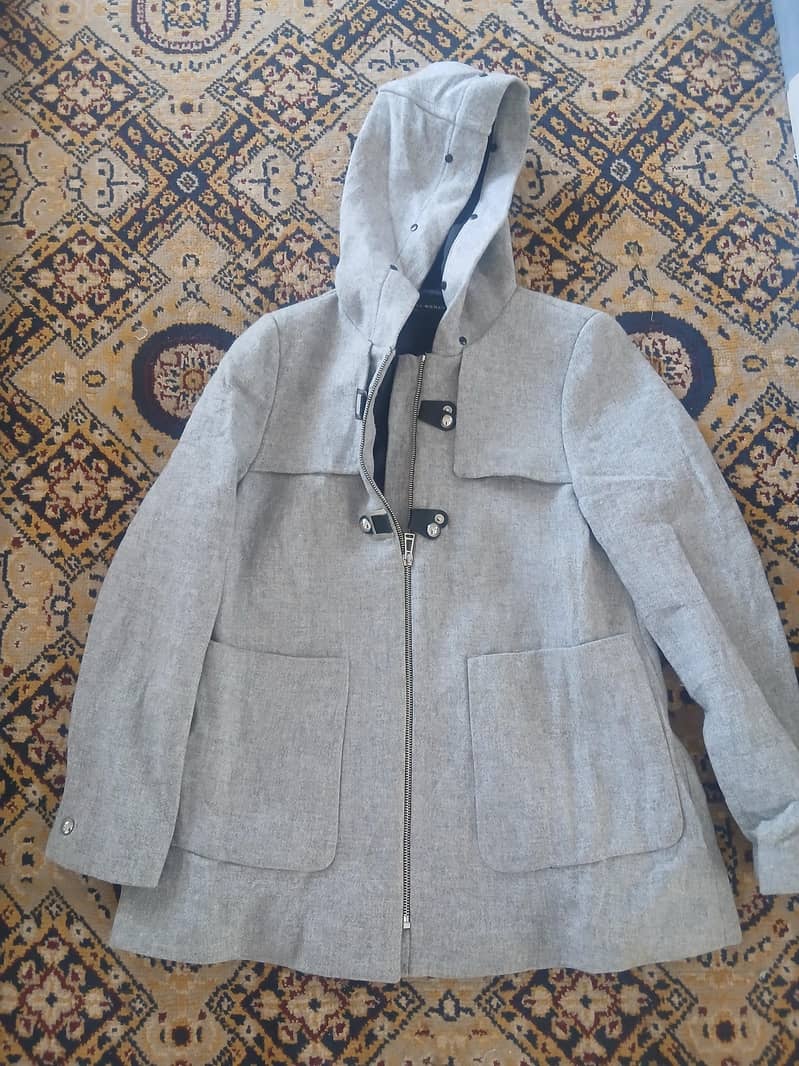Beautiful ZARA WOMAN – Grey Hooded Coat - Western - 1121069637