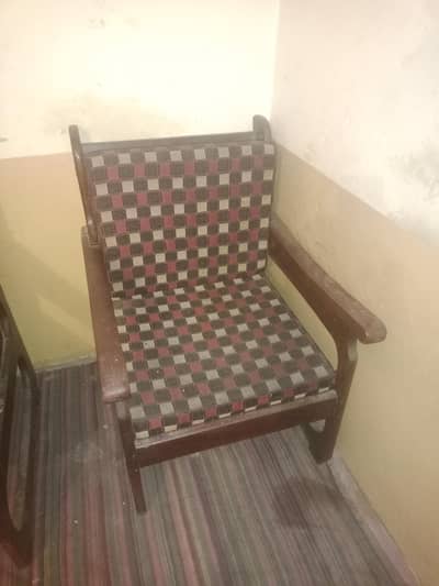 wooden 5 seater sofa with 2 side tables for sale