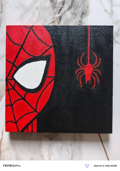 Spider-Man Canvas Painting - Handmade Acrylic Art for kids Room