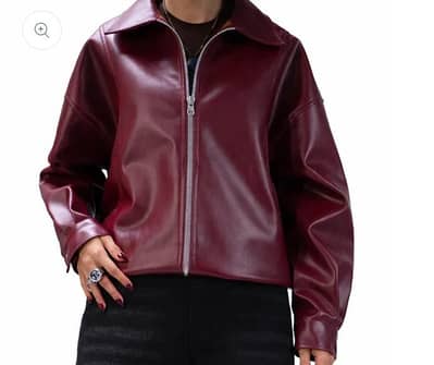 Leather cherry jacket Xl size available only