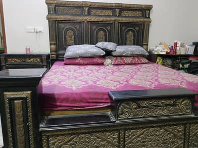 Sheesham Wooden KING Size Bed with Foam