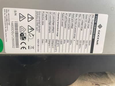 goodwe gw 4600 ds Model single phase  ongrid inverter
