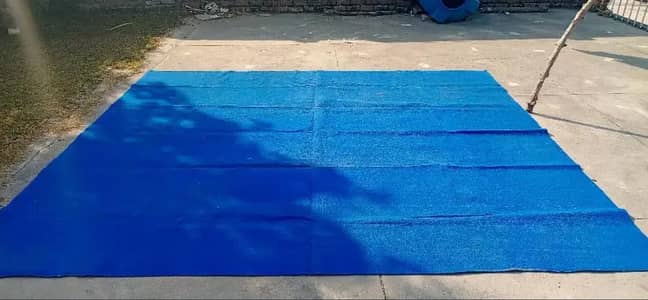 Blue synthetic carpet