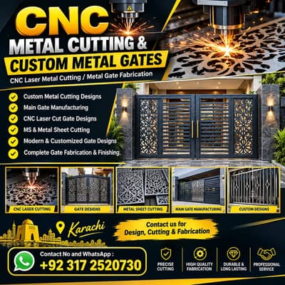CNC Metal Cutting & Custom Main Gate | Metal Gate Fabrication service