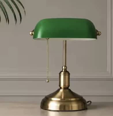 Banker Lamp with Plastic Shade