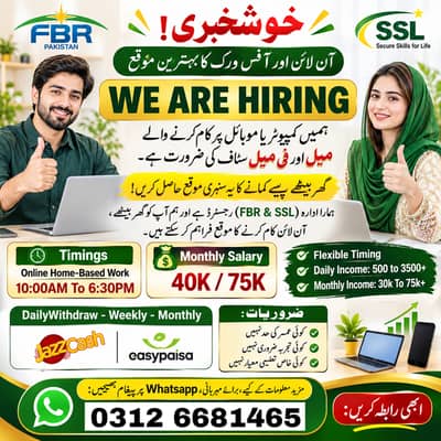 Work From Home Jobs – Online Jobs in Pakistan/ Part Time Jobs