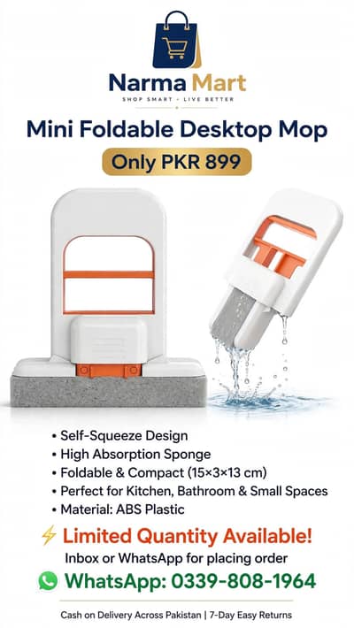 Mini Foldable Desktop Mop, Mini Mop for Small Spaces,