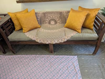 5 seater wooden sofa set
