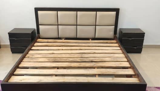 double bed with two side tables