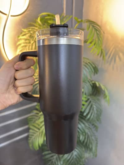 Tumbler with Handle & Straw | Stainless Steel | 1200ml