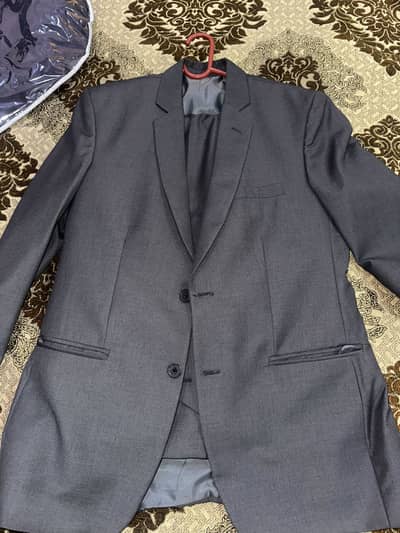 Blue and grey pant coat
