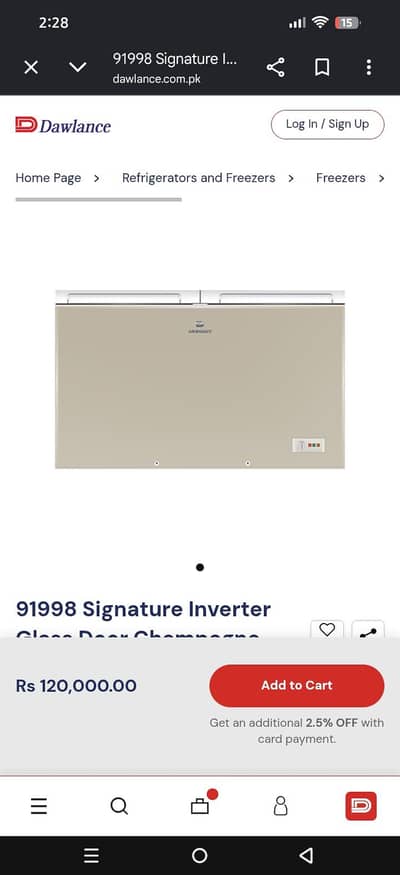 Dawlance signature 91998 model invarter