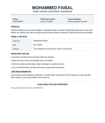 family jobs