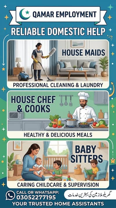Maids / House Maids / Couple / Patient Care / Nanny / Baby Sitter