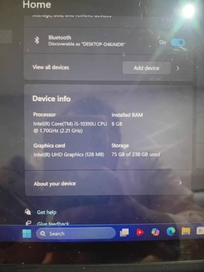 Dell laptop 2 in 1 core i5 10th generation