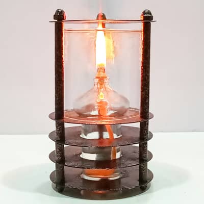 Vintage Industrial Multi-Tier Tabletop Kerosene Oil Lamp | Handcrafted