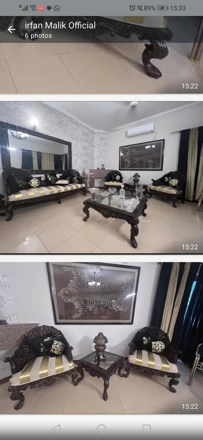 Wooden Royal Luxury Victorian Carving Full Embassy Sofa Urgent Rs 3.9