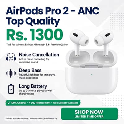 AirPods Pro 2nd Generation ANC Wireless Earbuds Top Quality