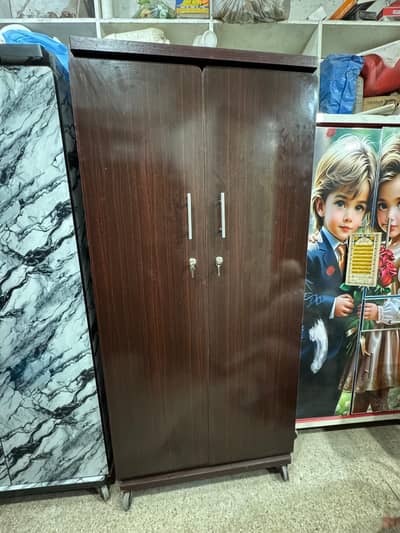 Wooden Safe & Wardrobe with Hanging Rod & Lockers