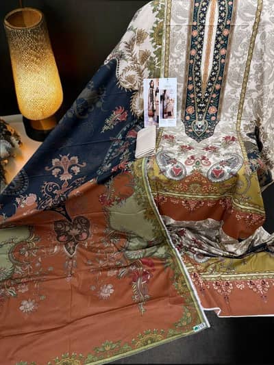 urbane lawn 3 piece new heavy printed suit