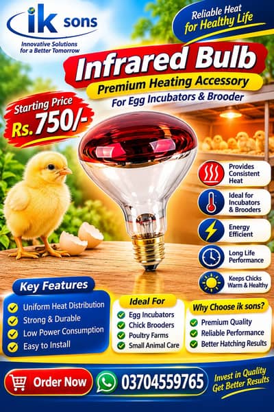 Infrared Bulb / Incubators / Brooder / heating fan / heating bulb