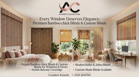 WIndow Blinds | Bamboo Chick Blinds | Roller Blinds | Zebra Blinds