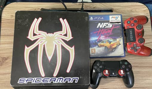PS4 Slim 500GB with 2 Controllers & NFS Heat Disc-Ready to play