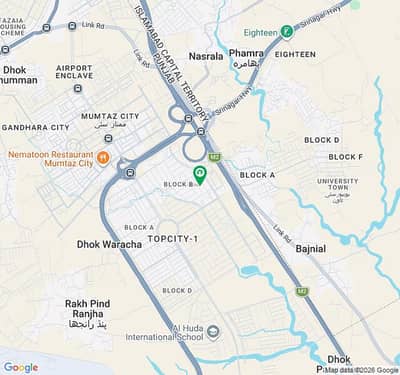 1 Kanal Double Road Facing Plot Available For Sale in Block-B, Topcity-1