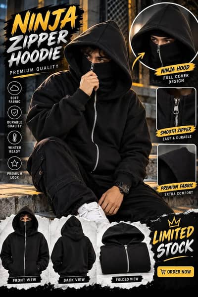 Premium Unisex Fleece Zipper Hoodie – Winter Collection | M, L, XL