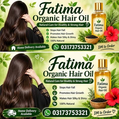 Fatima Organic Hair Oil 300ml - Hair Fall & Growth 100% Natural