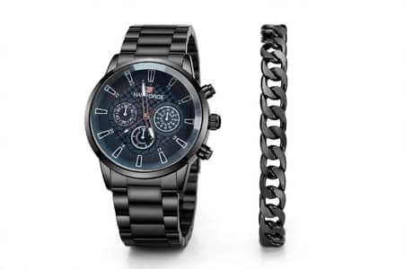 Gents watch with bracelet stylish- box pack