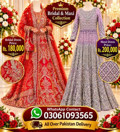 Luxury Bridal Lehenga & Embroidered Maxi Dress for Sale | Paki