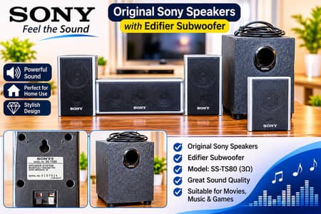 Sony Original Speakers with Edifier Subwoofer