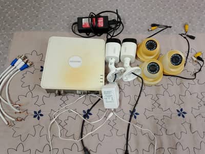 Hikvison CCTV camera system 5 camera + 4 chal dvr brand new condition