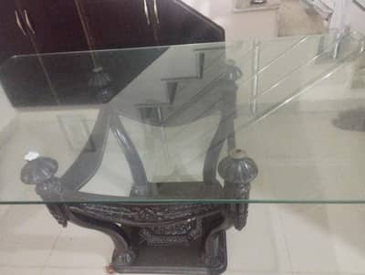 6 tables sheesham wood glass top dinning table