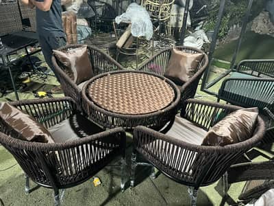 4 seater rope chairs set