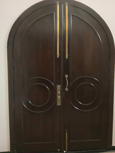 wooden polished used door solid kale wood